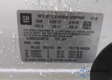 2020 Buick Encore Gx Awd Preferred from USA, damaged, VIN KL4MMCSL6LB097755